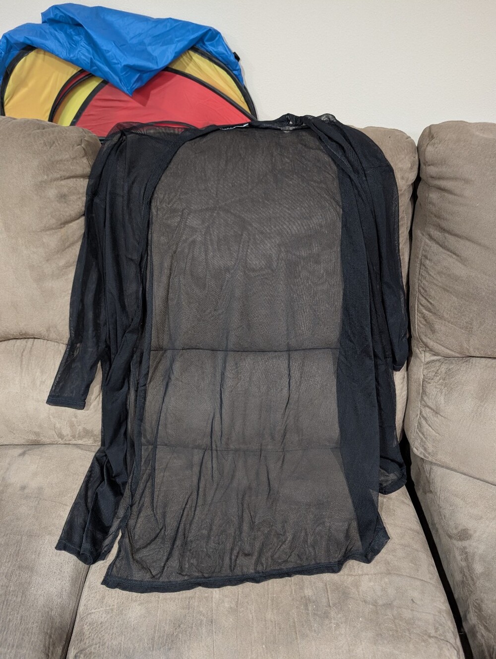 Black Sheer Longline Duster Cardigan